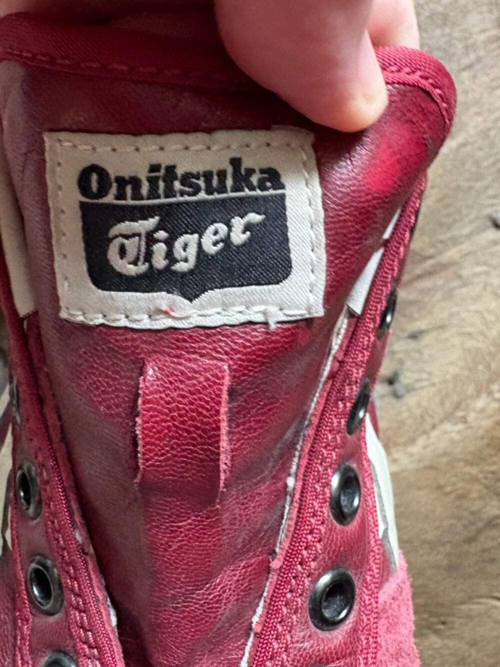 Onitsuka Tiger Rotation 77 burgundy men's sneakers NO LACES size 8 blokecore - Picture 5 of 9
